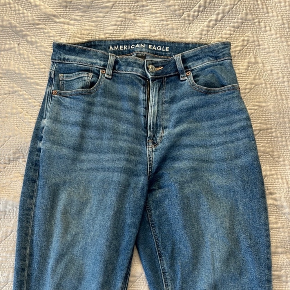 AEO Light Blue Mom Jeans with Stretch